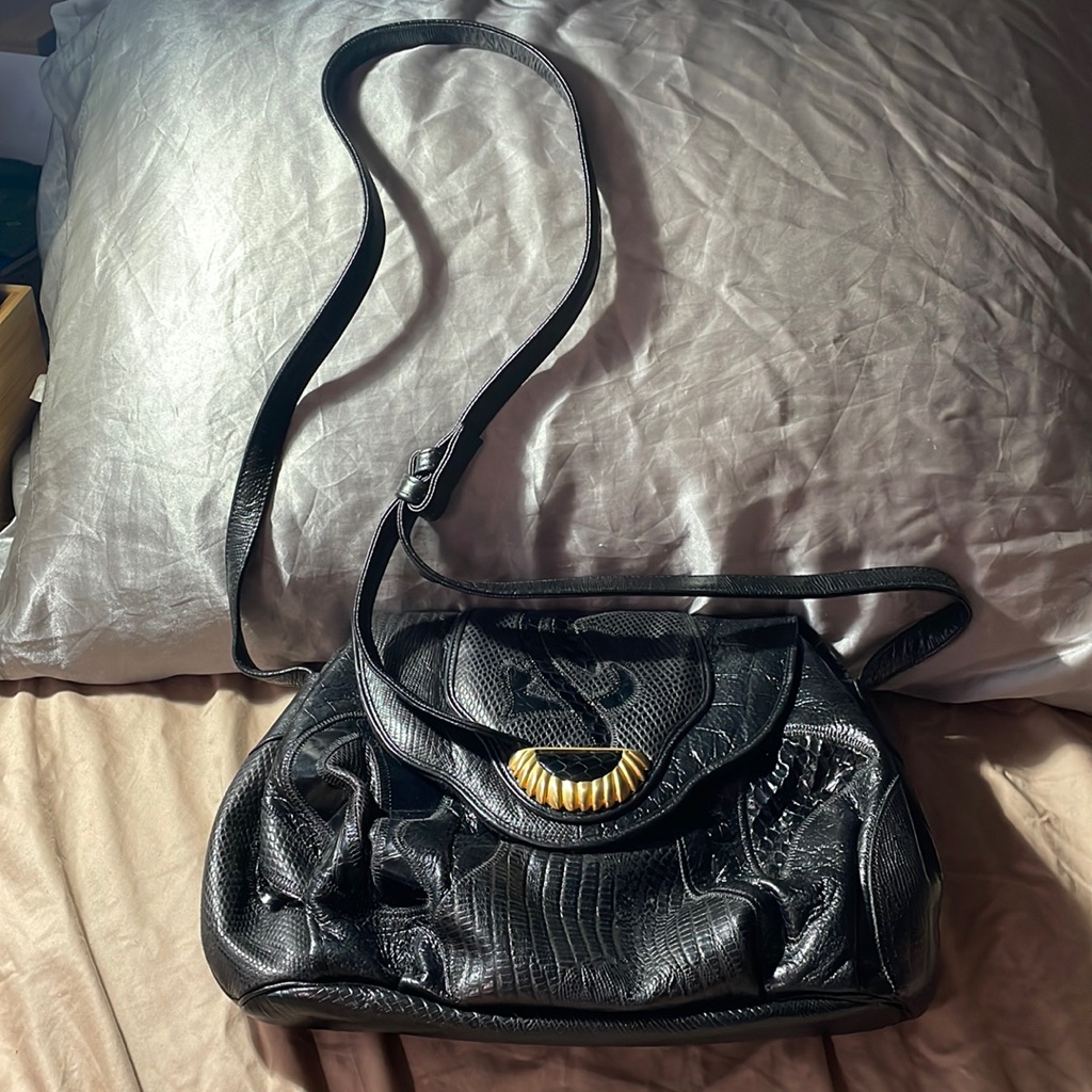 Sharif Black Patchwork Bag
